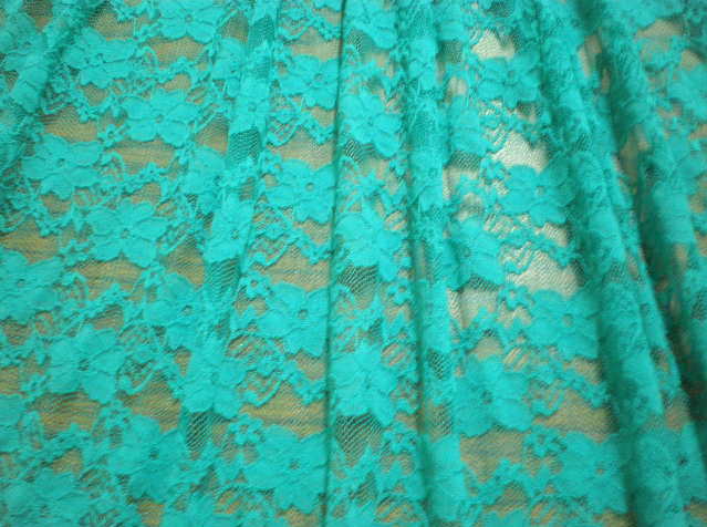 5.Teal Small Flower Lace